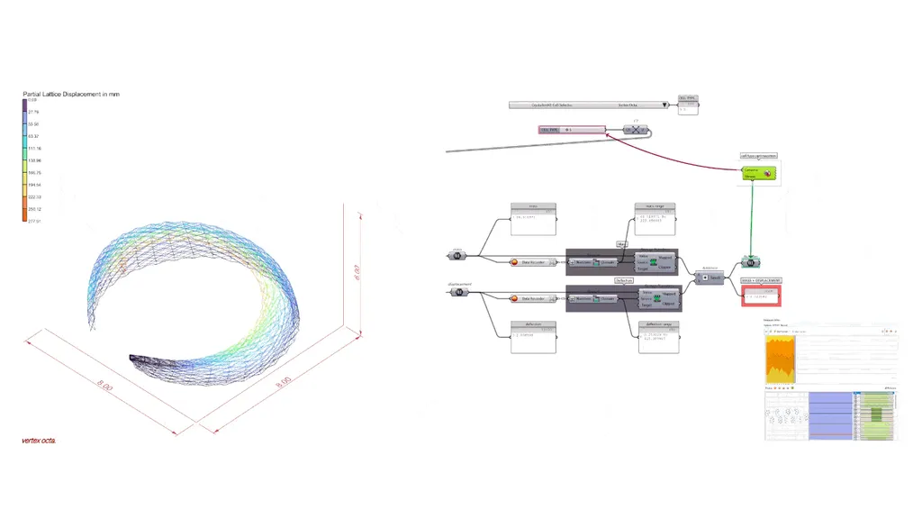 Galapagos optimization running live on the Cappelletti lattice, displacement traded against mass for the shell